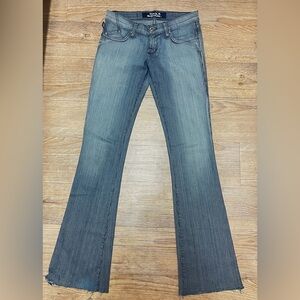 Rock & Republic Blue Denim Pin-Striped Flare Jeans, Size 25